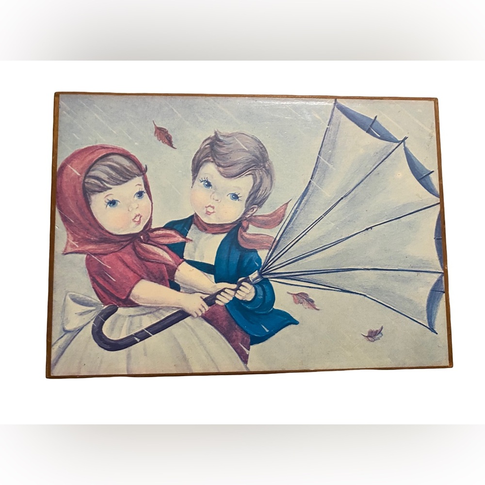 Vintage Chadwick Miller Wooden Music Trinket Box "Raindrops…" Japan 1971.